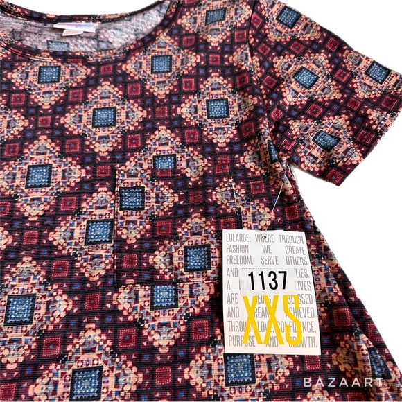 XXS LuLaRoe Carly dress | “Patchwork pattern” | NWT - Picture 3 of 4